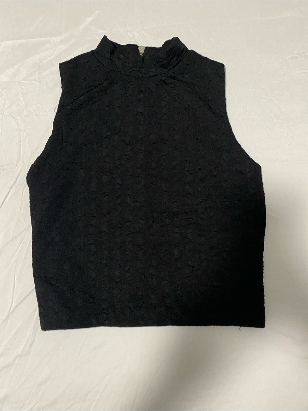 Bar III Black Sleeveless Mock Neck Tank with Back Zip